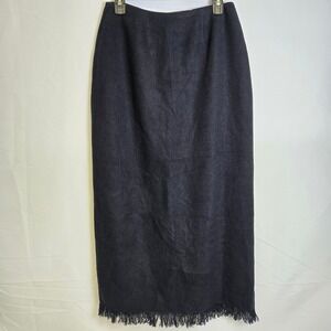 Coffee Bean for J. London Wool Blend Skirt With Fringe, Size 8, Style 341, New